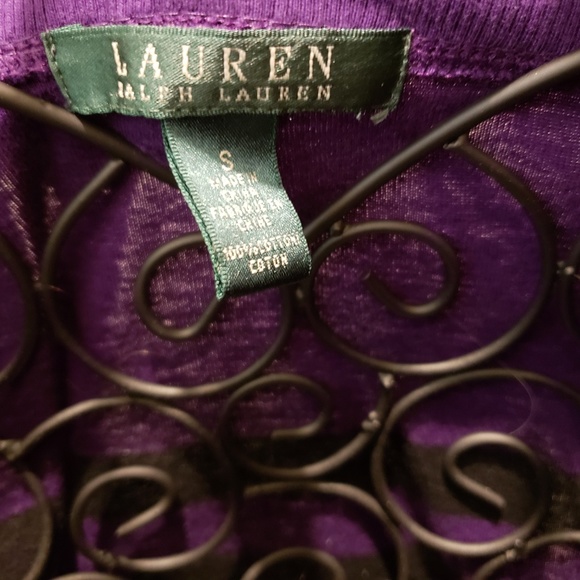 Ralph Lauren Sz Sm Purple/Black L/S Striped Top - Picture 3 of 8